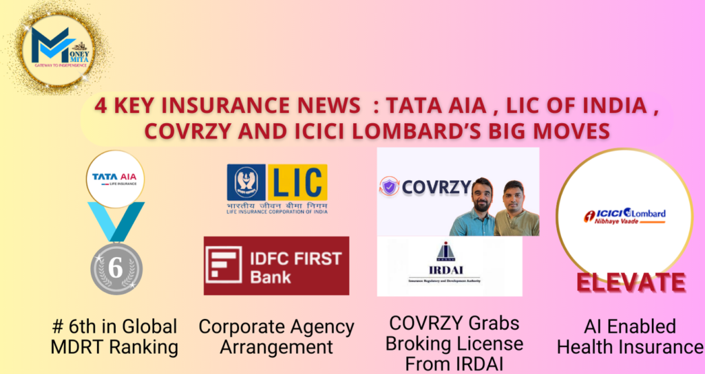 4 Key Insurance News - TATA AIA, LIC Of India, Covrzy And ICICI Lombard's Big Moves