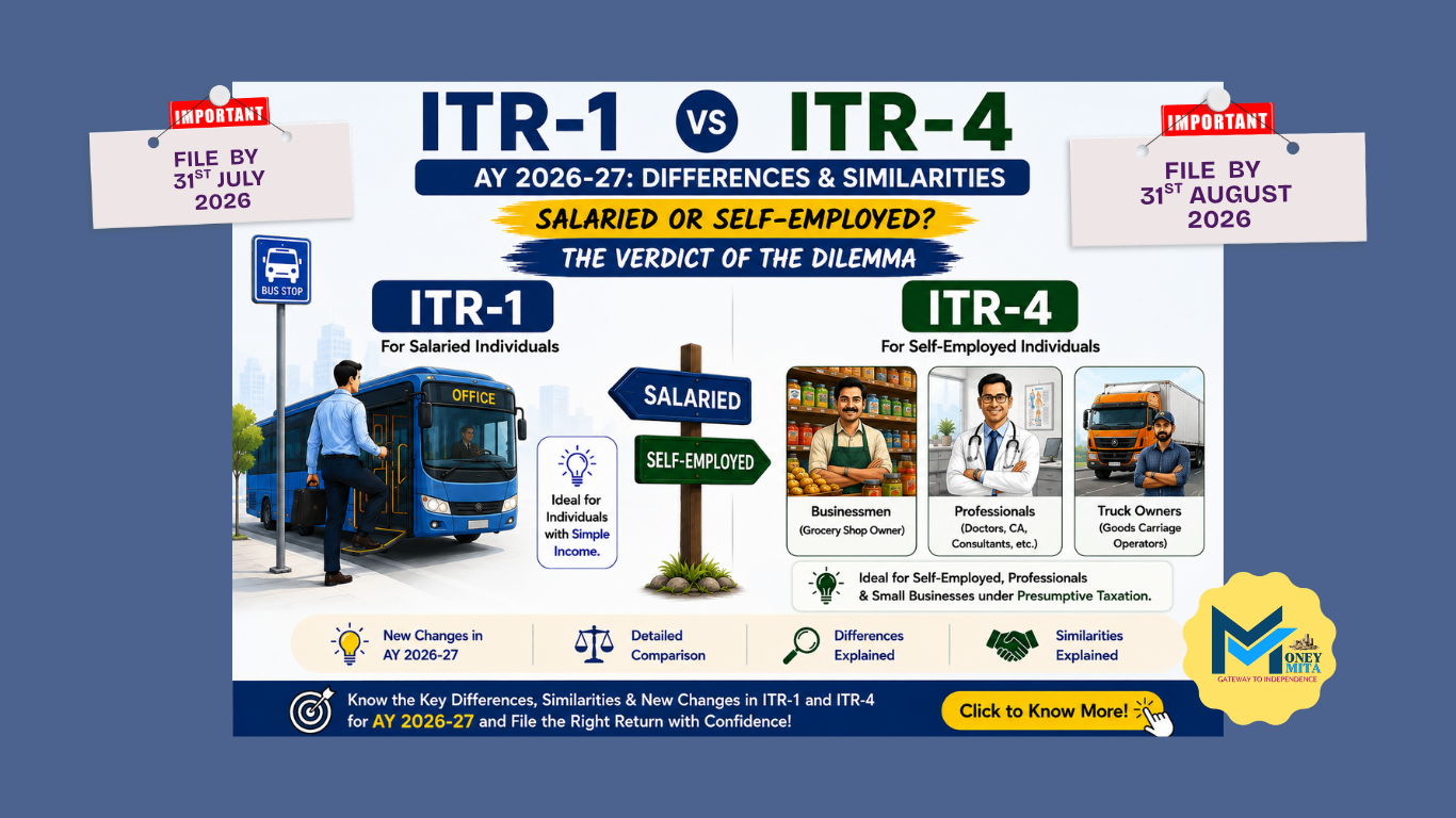 HOME 1 ITR-1 vs ITR-4 AY 2026-27: Differences, Similarities and New Changes